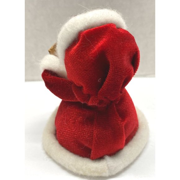 Vintage Christmas Caroler in Red Robe 3.75" Tall Christmas Home Decoration - Picture 3 of 6